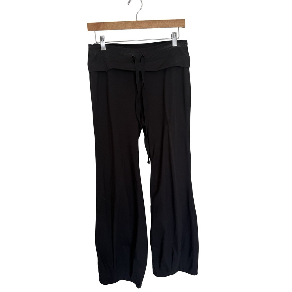 FP Movement Quick Step Bubble Hem Pants Womens M Black Yoga Stretch Zip Pocket